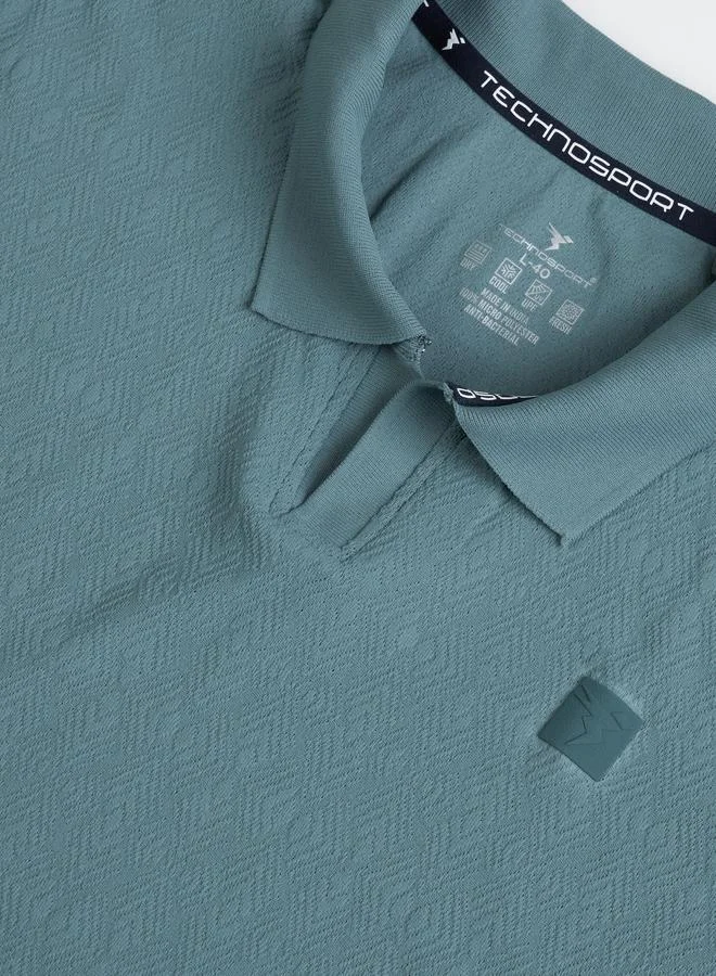 Technosport blue Men Jacquard Slim Fit Polo for Men | Best Price UAE