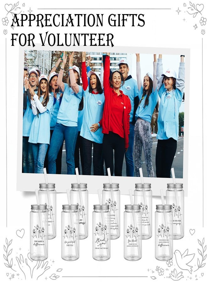 Skylety 10 Sets Volunteer Appreciation Gifts Bulk Thank You Administrative Professional Reusable Cups 14 oz Cup with Lid Inspirational Staff Appreciation Gifts for Volunteer Coworkers - Image 5