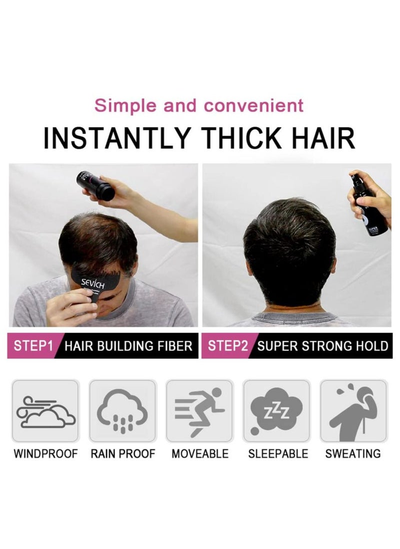 Hair Building Fibers 5 Seconds Conceals Loss Hair Rebuilding Nature Keratin Fibers for Thinning Hair 25g - Medium Brown Colour