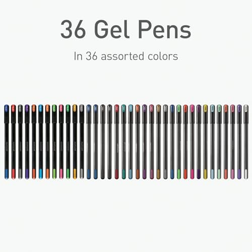 Pentonic Gel Pens, 36 Count, 36 Assorted Colors (Assorted Color, Neon, Pastel & Glitter), Medium & Fine Point, Smooth Writing For Journaling (1002358) - Image 3