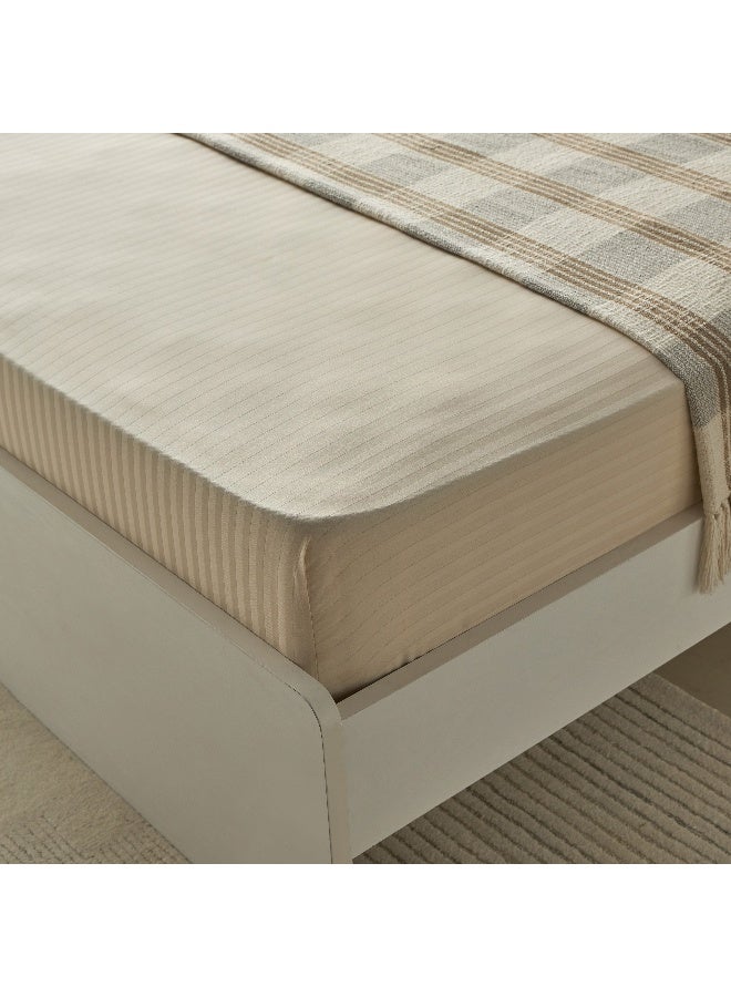 Home Box ملاءة سرير كوين هاميلتون مخططة ساتان 150 x 200 x 36 سم - Image 1