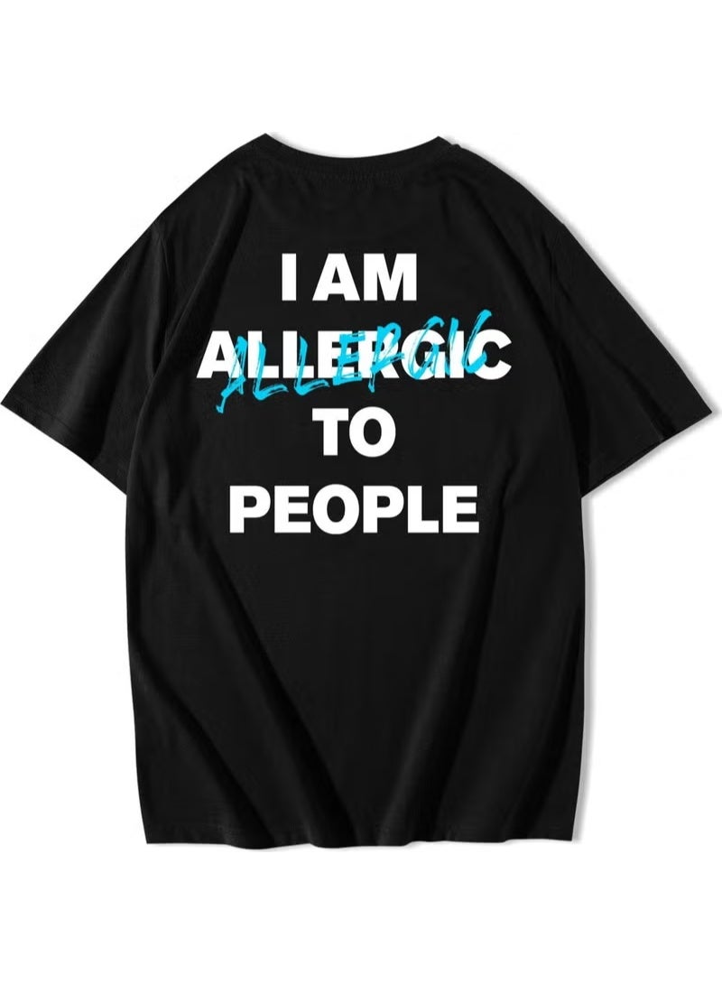 BRZ Collection Unisex Oversize I Am Allergic To People T-Shirt - Image 1