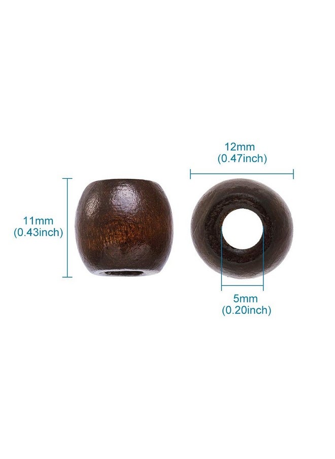 KISSITTY 100Piece 12X11Mm Large Hole Coconutbrown Barrel Wood Beads With 5Mm Hole For Diy Jewelry Making  - Image 5