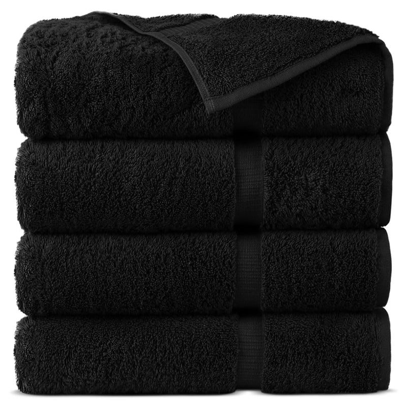 Towel Bazaar Premium Cotton Super Soft and Absorbent Turkish Towels 8Piece Towel Set Black