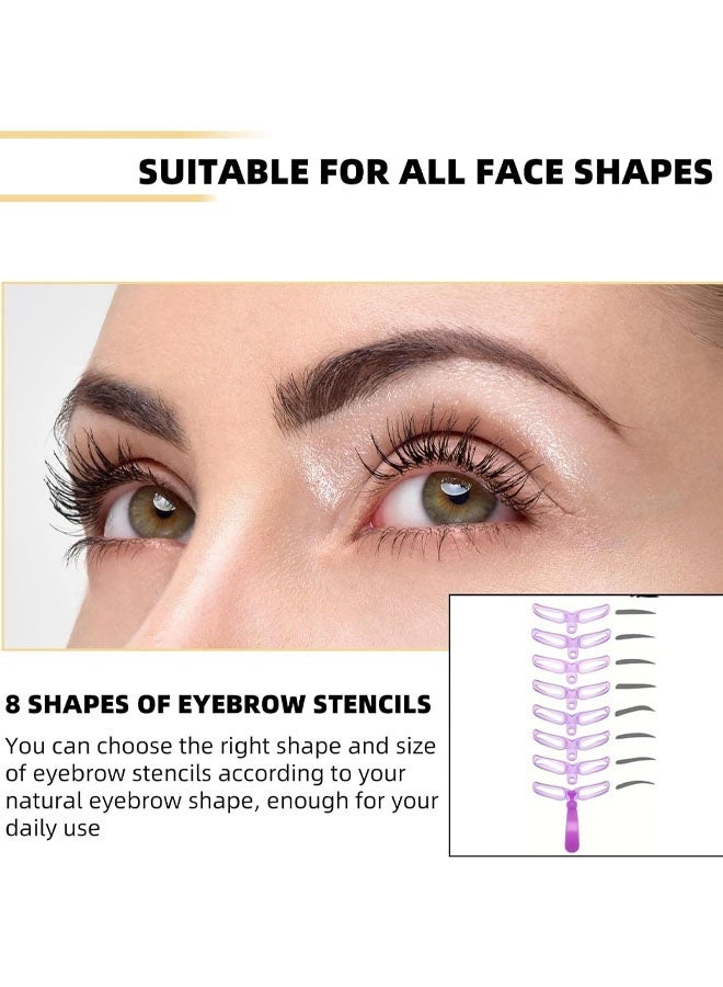 8 Styles Eyebrow Shaping Kit - Reusable Stencil With Handle And Strap, Template For Beginners Washable - Image 5
