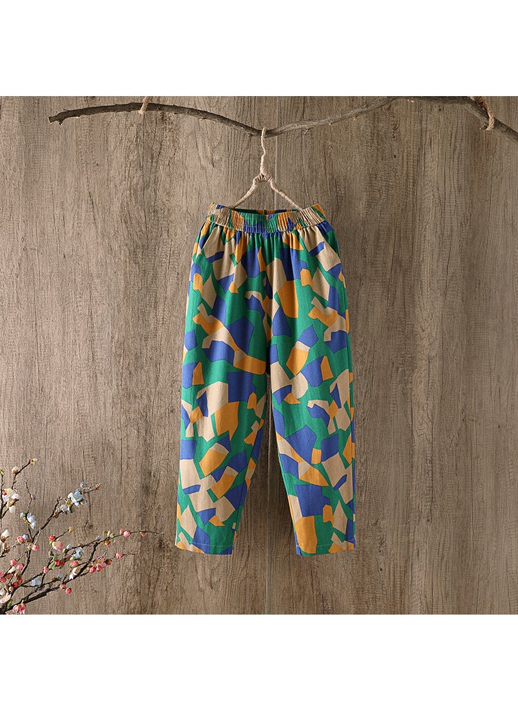 Generic - Bohemian Harem Pants 2020 Summer Casual Floral Cotton Linenirregular square irregular square - Image 1