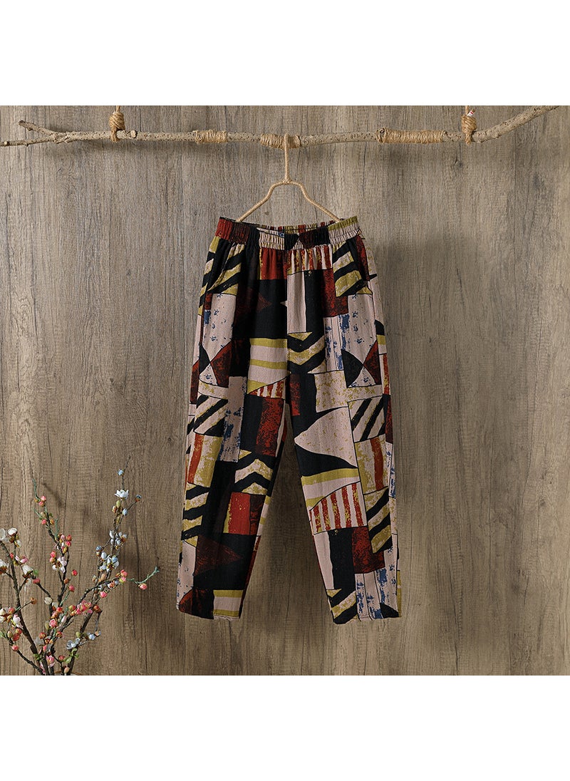 Generic - Bohemian Harem Pants 2020 Summer Casual Floral Cotton Linenirregular square irregular square - Image 1