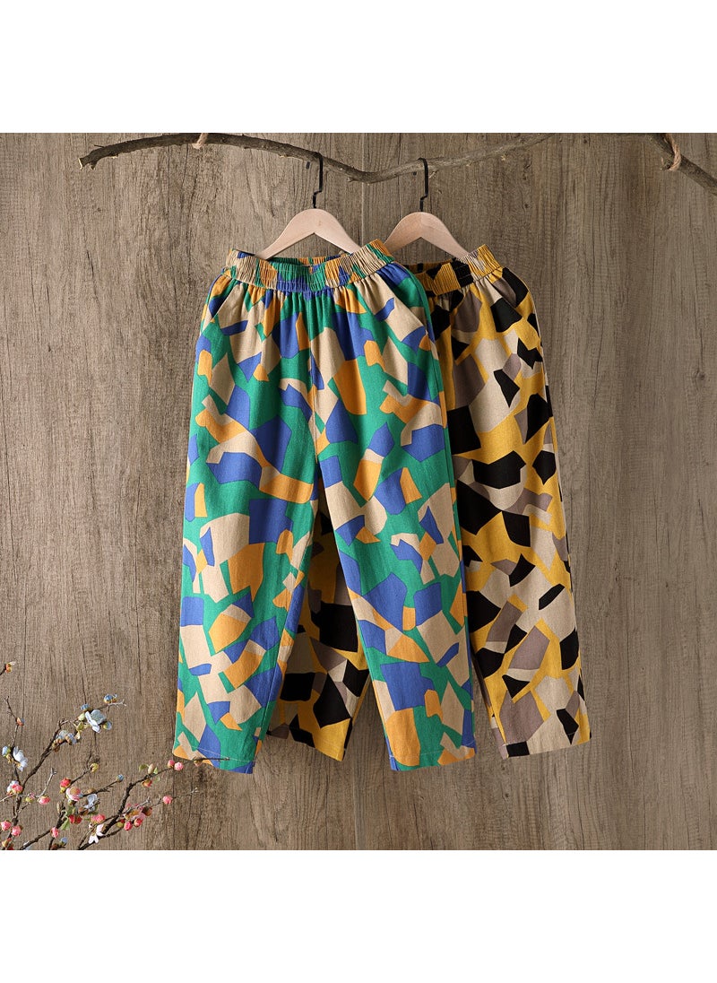Generic - Bohemian Harem Pants 2020 Summer Casual Floral Cotton Linenirregular square irregular square - Image 1
