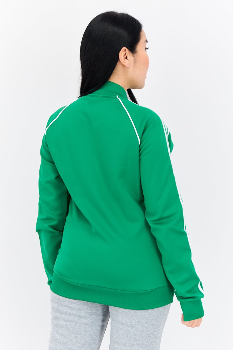 adidas Originals Women Sportswear Fit Full Zip Long Sleeve Outdoor Sweatshirt, Green - Image 3