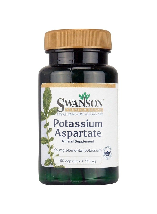 Swanson Potassium Aspartate 99 Milligrams 60 Capsules