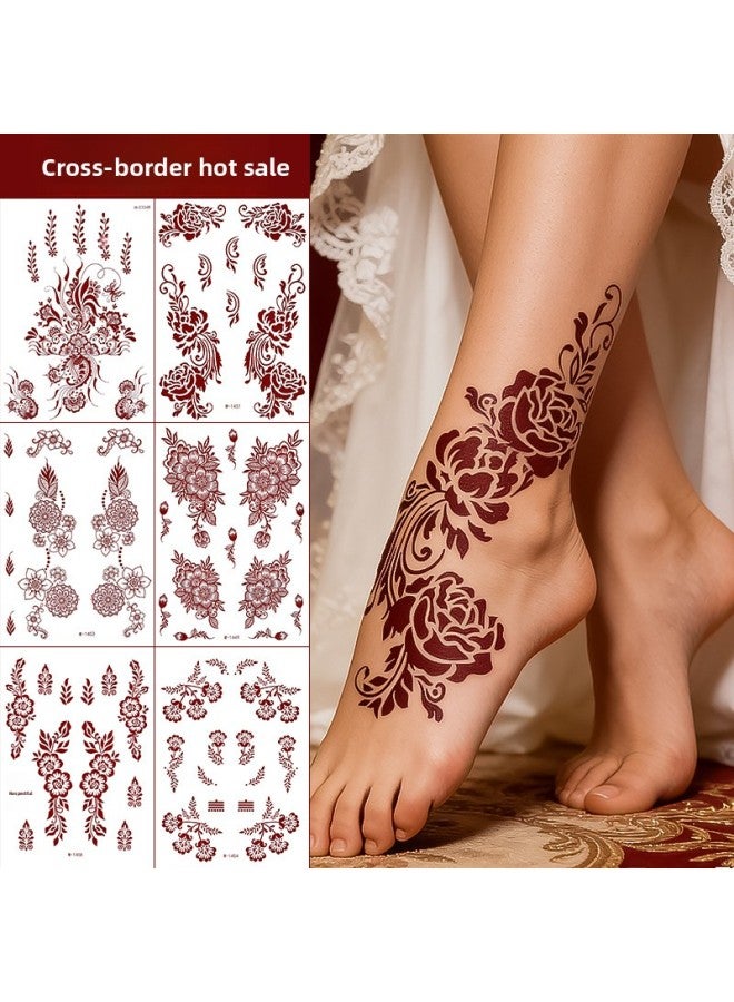Mehendi Stickers Henna Mehendi stencil Tattoo Sticker for Hands Temporary Waterproof Mehndi Tattoo Body Art for Women & Girls - Image 4