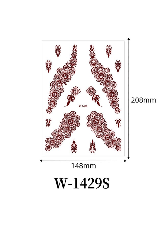 Mehendi Stickers Henna Mehendi stencil Tattoo Sticker for Hands Temporary Waterproof Mehndi Tattoo Body Art for Women & Girls - Image 1