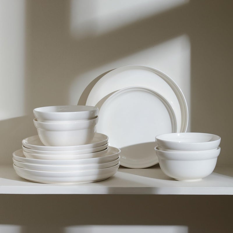 Stone Lain Virtuo 4Piece Dinner Plate Set Porcelain White - Image 5