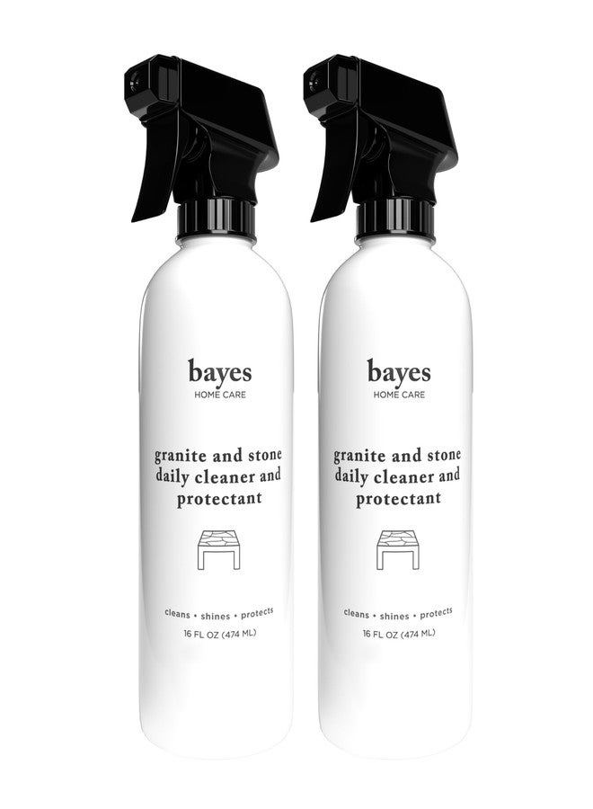 Bayes Granite and Stone Daily Cleaner and Protectant - Cleans, Shines, and Protects - For Granite, Quartz, Marble, Tile, and Stone Surfaces - 16 oz, 2 Pack - Image 1