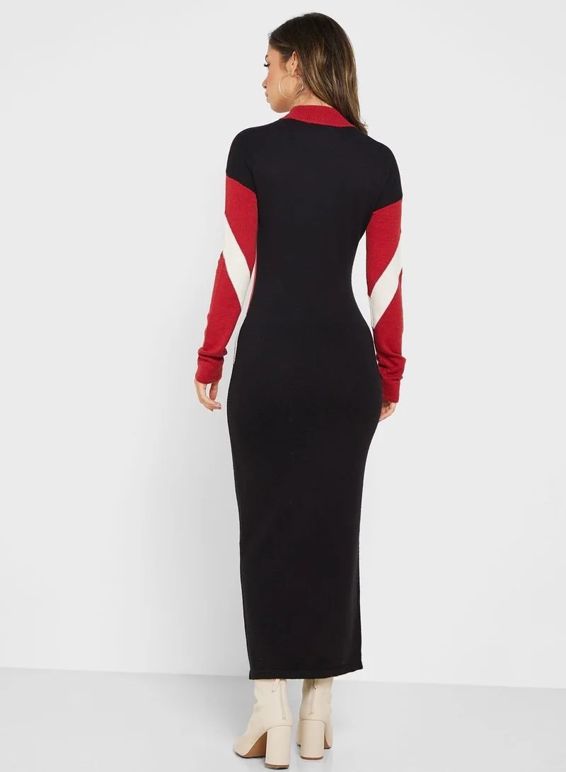 VERO MODA Contrast Detail Knitted Dress