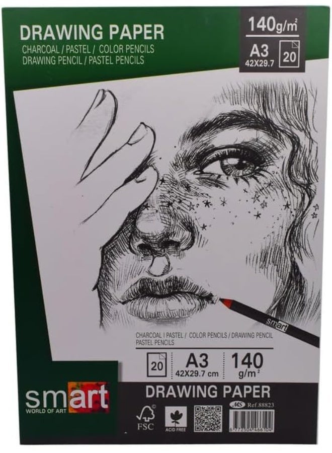 Smart Sketch A3 Smart Drawing 140gm 20 Sheets - Image 1