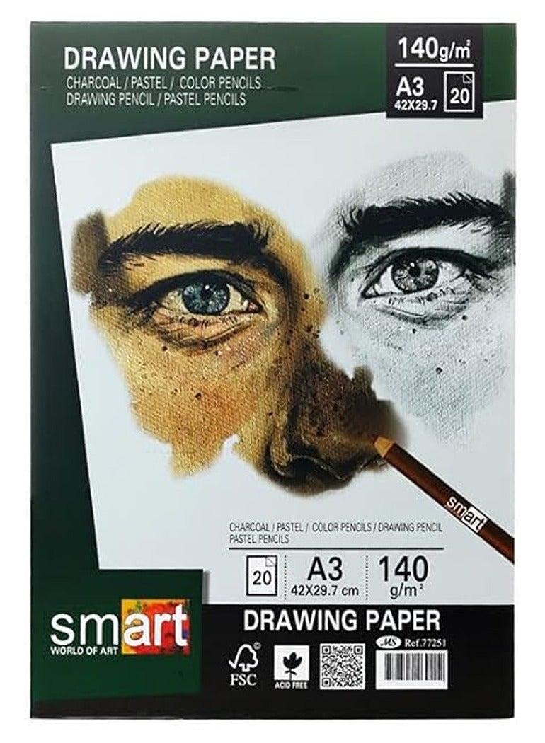 Smart Sketch A3 Smart Drawing 140gm 20 Sheets - Image 2