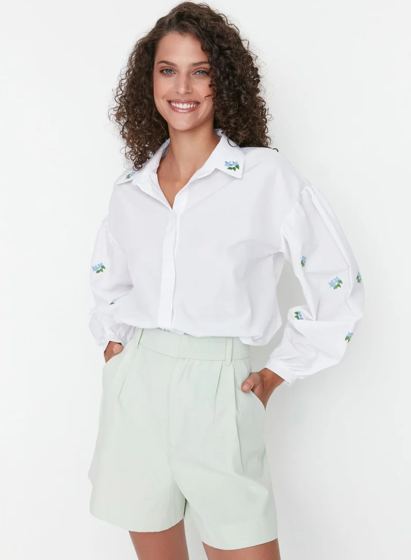 trendyol Embroidered Button Down Shirt