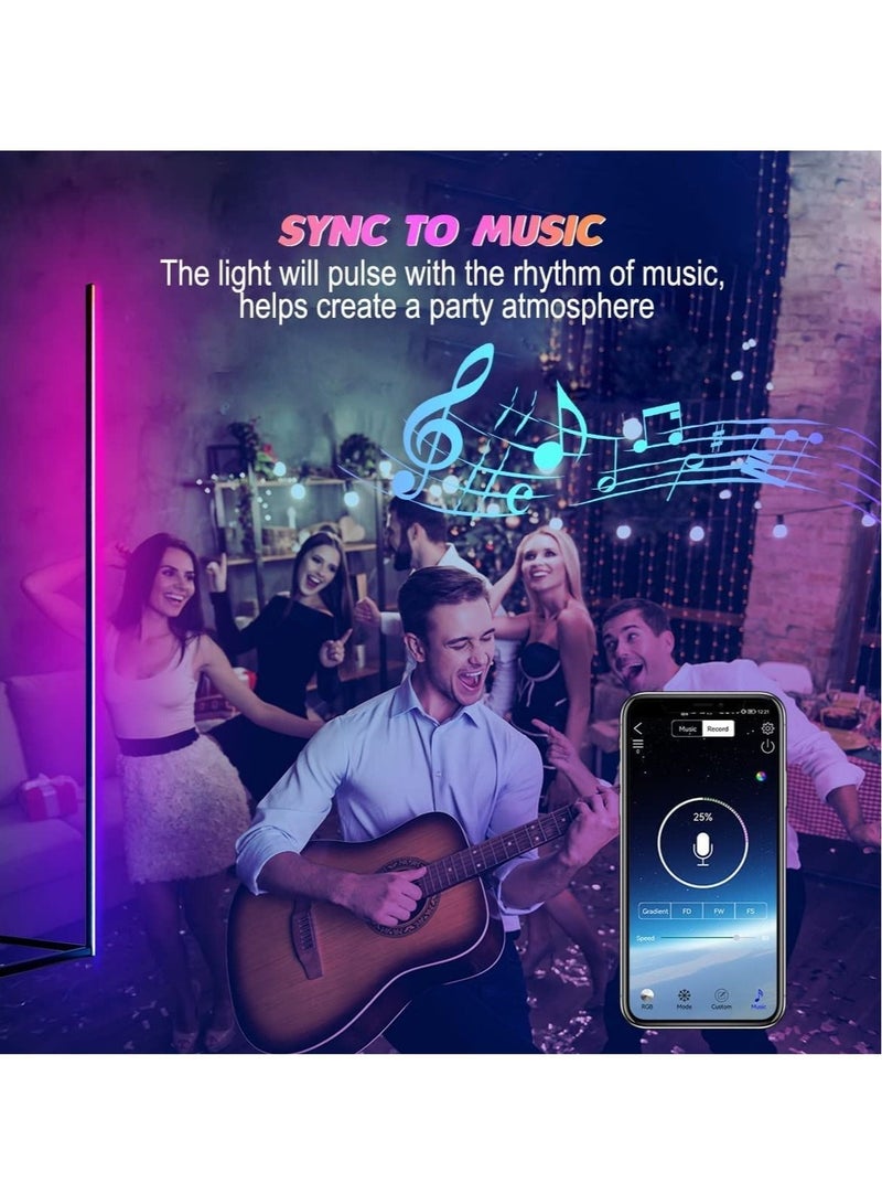 ELTRAZONE Corner Floor Lamp Smart RGB Adjustable Brightness, Color Changing LED Minimalist Nordic Floor Lamp , Light for Living Room Decor, for Party - Image 3