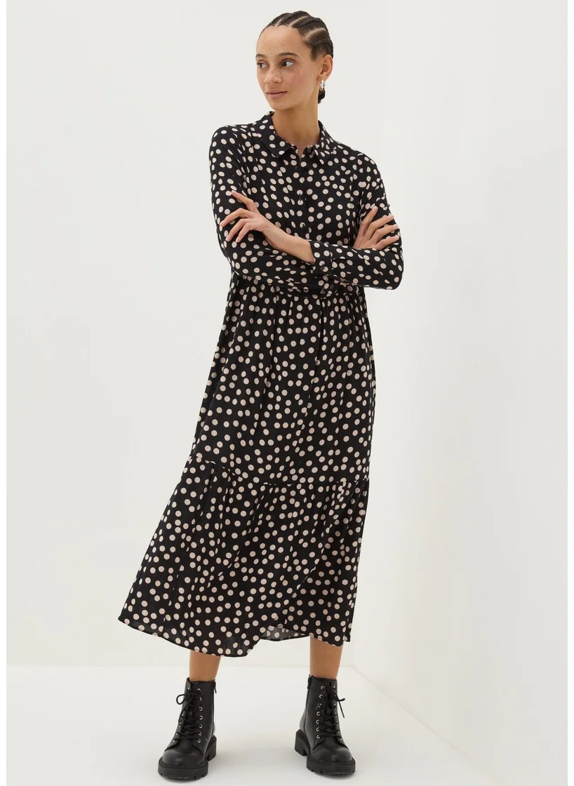 Matalan Black Spot Shirt Midi Dress