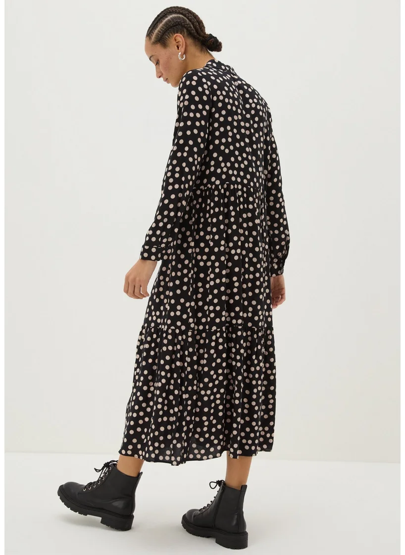 Matalan Black Spot Shirt Midi Dress