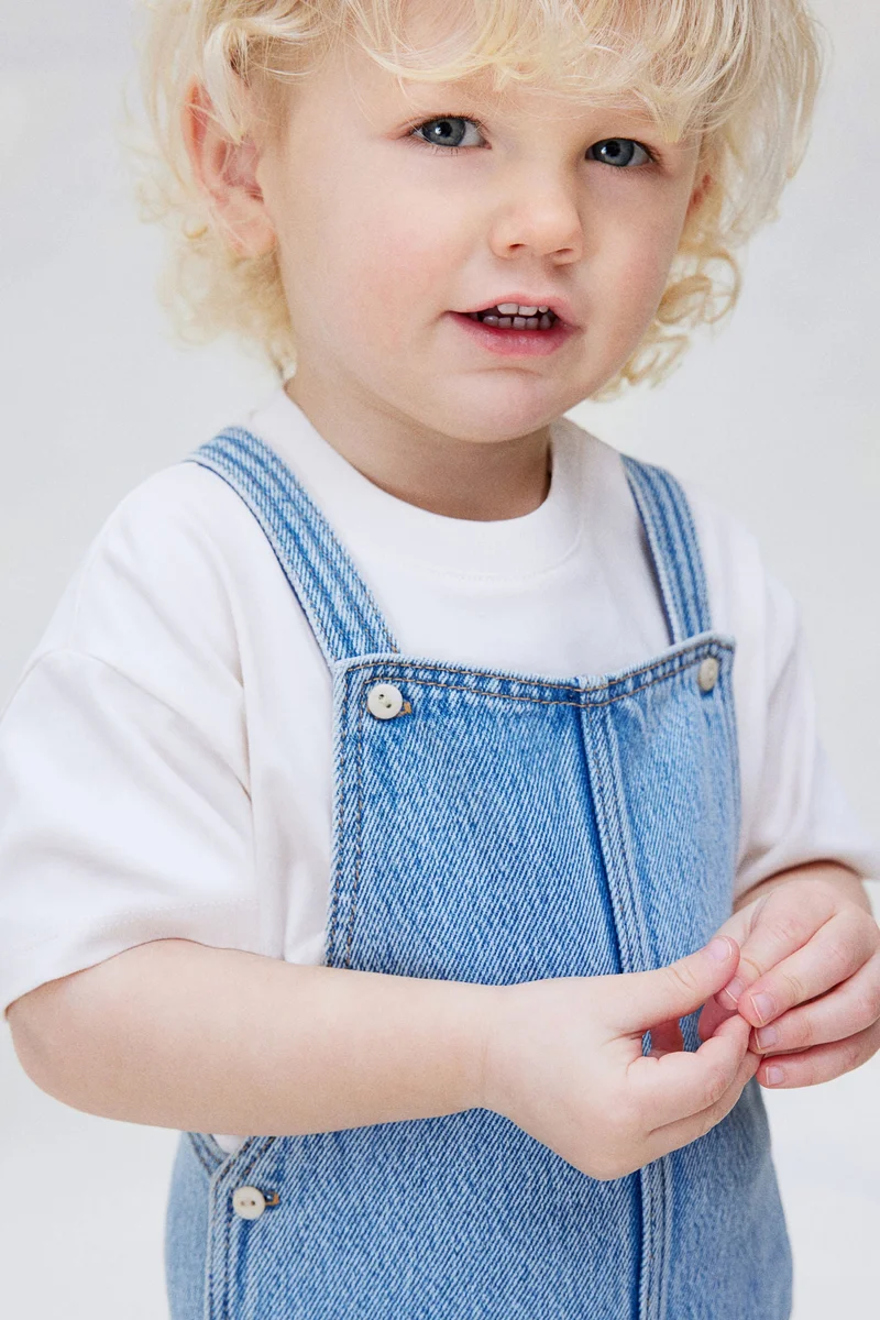 H&M Denim dungaree shorts