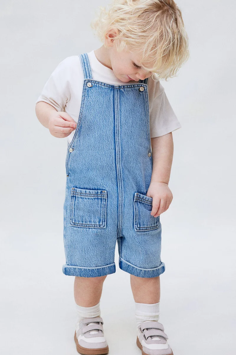 H&M Denim dungaree shorts