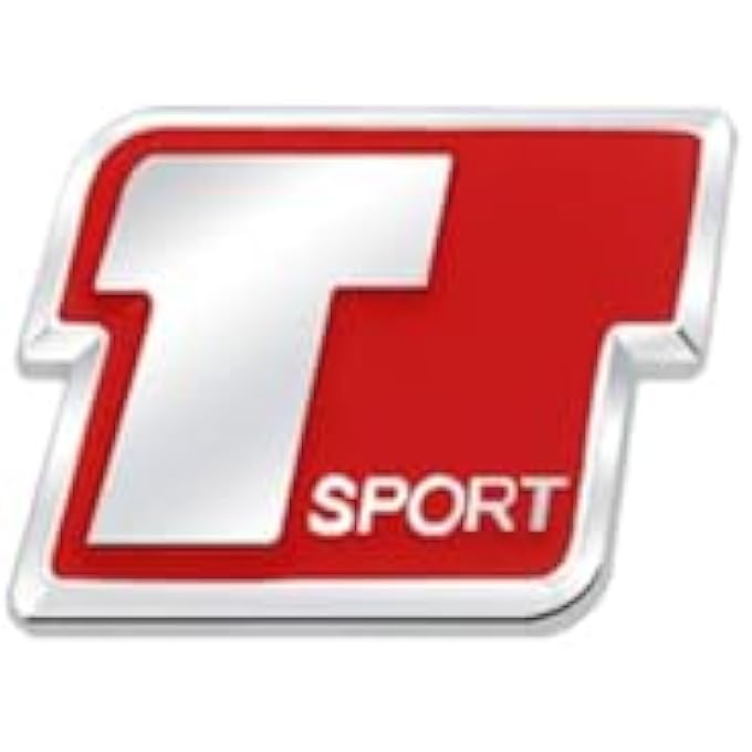 rayihni Metal 3D Badge T Sport Logo Car Rear Trunk Body Sticker Emblem Compatible With Toyota Corolla Rav4 Yaris Camry Highlander Land Cruiser Silver Red - Image 1