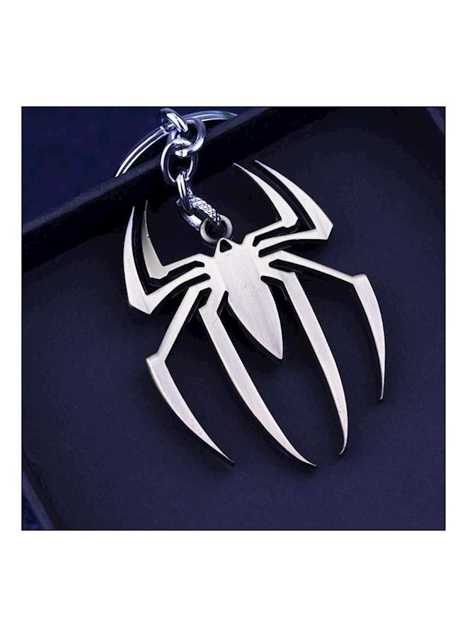 NIBEMINENT Keychain Of Metal In A Spider Matte Silver Color Item No 984 2 - Image 1