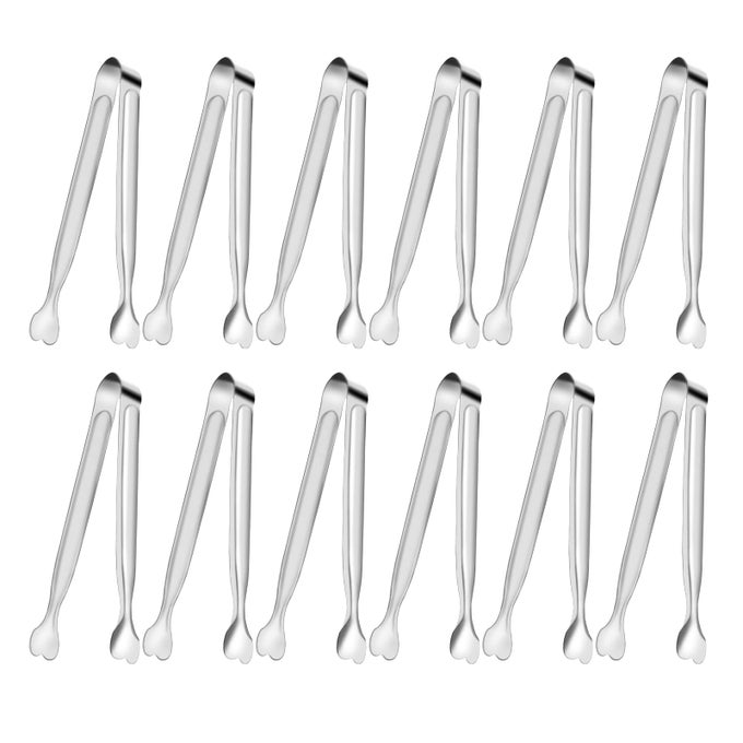 SERVING TONGS 12PACKS STAINLESS STEEL SUGAR TONG 53INCH SMALL TONGS FOR SERVING FOOD APPETIZERS BUFFETS COFFEE BAR KITCHEN TEA PARTY DESSERTS PARTY AND ICE BUCKET