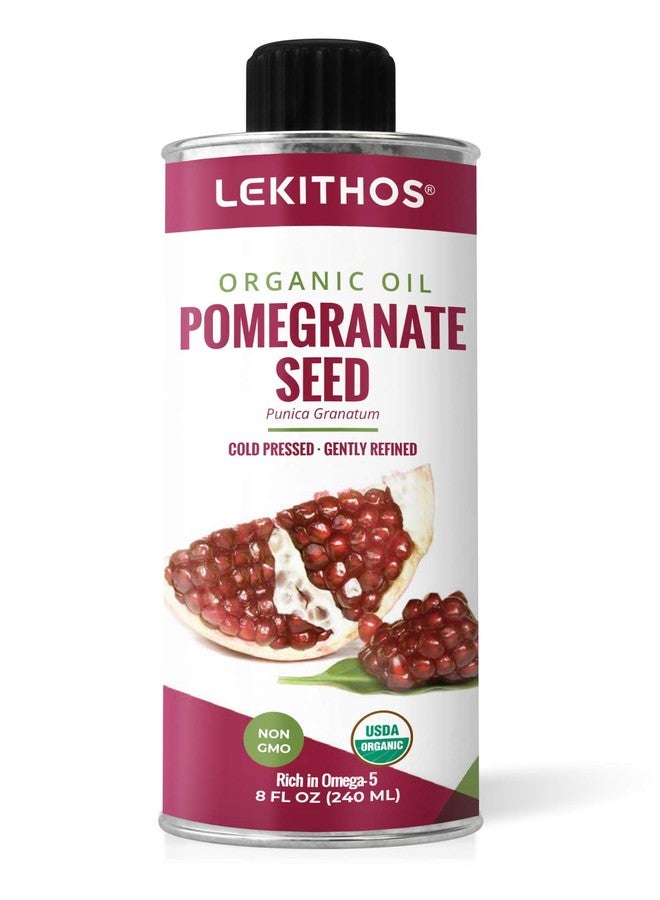 Lekithos Organic Pomegranate Seed Oil, 100% Certified Organic, Cold Pressed, Rich in Omega 5, 8oz, Single Ingredient Nutrition, Non-GMO - Image 1