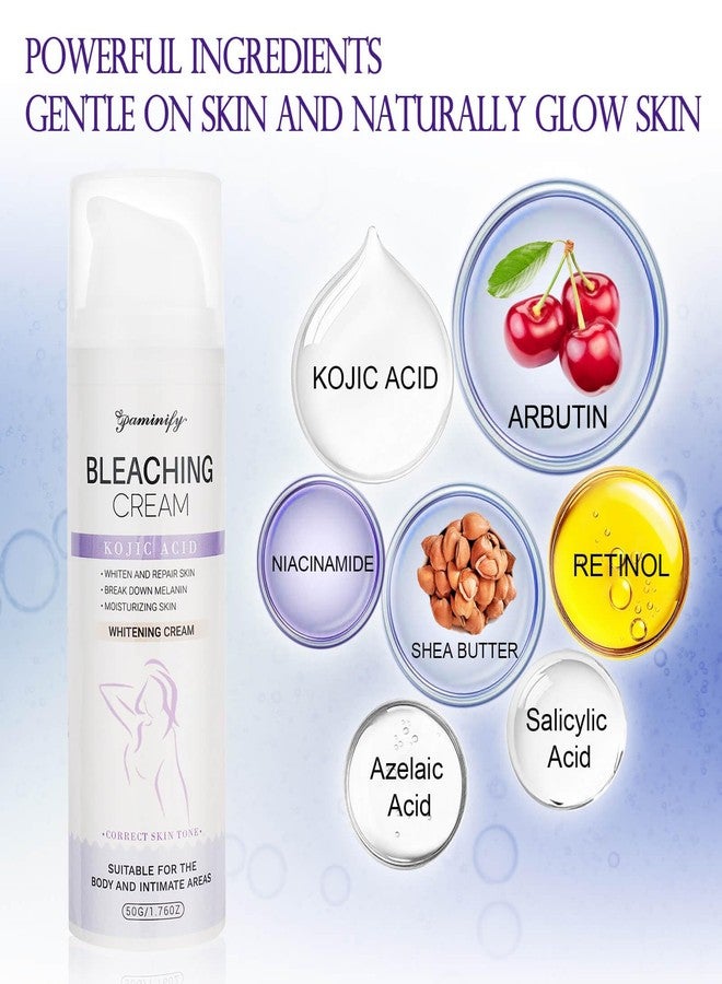 paminify كريم تبييض المناطق الحساسة للنساء باميني في ، كريم تفتيح البشرة لتبييض الجسم للأجزاء الخاصة ، مزيل البقع الداكنة حمض كوجيك لتفتيح الرقبة ، الإبط ، تحت الإبط ، الكوع ، الفخذ الداخلي والركبتين - Image 5