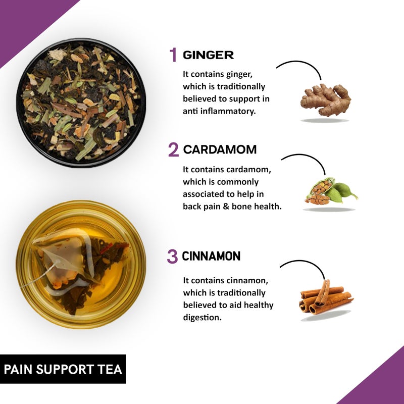 Teacurry Pain Support Tea (3 month Pack, 90 Tea Bags) - Helps with Pain, Headaches & Joint Support - Image 2