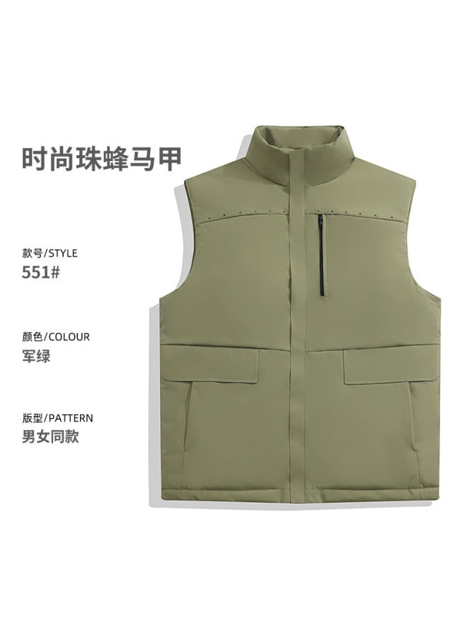 Winter Down Cotton Windproof Outdoor Hiking Mountaineering Sports Workwear Vest Custom Logo