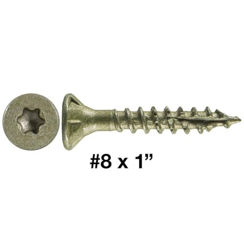 Jake Sales 8 x 1 Bronze Coated Exterior Coated ACQ Compatible Multipurpose Wood Screw TorxStar Drive Flat Head 1 Pound 288 Screws - Image 3