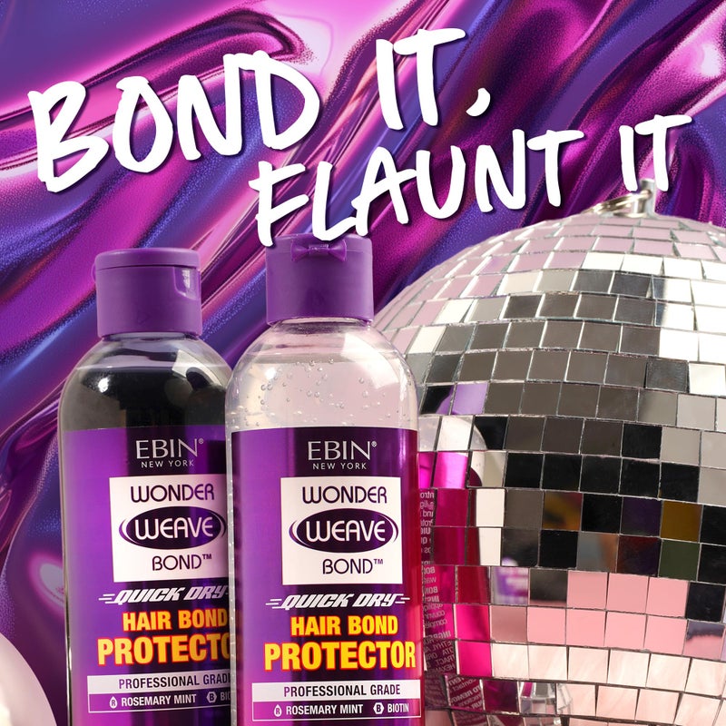 EBIN NEW YORK Wonder Weave Bond Hair Protector (Clear) 3.38 Fl Oz â€“ Quick Dry Protective Shield for Quick Weave â€“ Lightweight, Rosemary Mint & Biotin Infused, Breathable Formula - Image 4