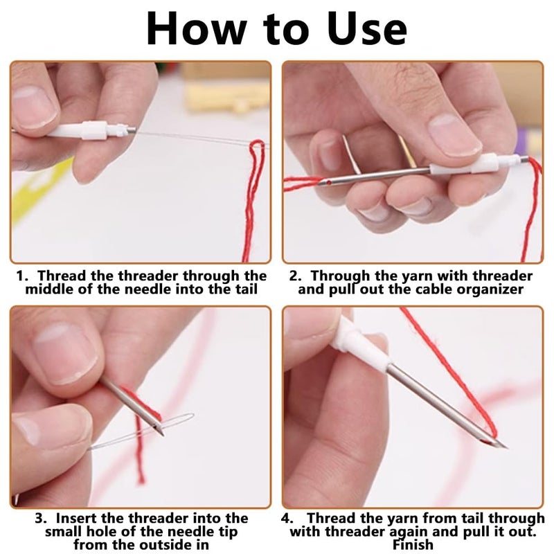 Hodaqe Embroidery Punch Pen Set With 3 Sizes - Needle Kit for Felting, Crochet, Knitting - Beginner Tool - Image 4