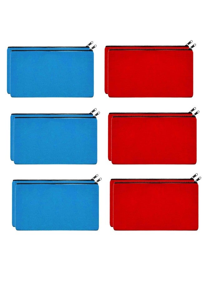 Lify DIY Craft Blank Bag Canvas Makeup Pencil Pouch with Zipper- Multipurpose Pen Pencil Case Cotton Canvas Cosmetic Bag Travel Cosmetic Bag -12 Piece Pack - Image 1