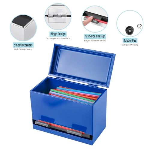 2Fold Stainless Steel Straw Dispenser - Drinking Straw Holder For Bulk Unwrapped Paper and Disposable Plastic Straws - Includes Custom Label Stickers (Blue) - Image 3