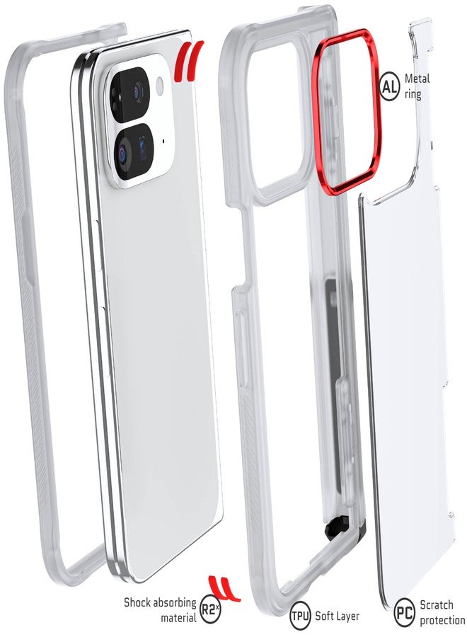 جوستك جراب Ghostek Covert Clear Pixel 9 Pro Fold مع حامل مدمج وحماية كاملة للمفصلة، ​​غطاء هاتف واقٍ مقاوم للصدمات مصمم لهاتف Google Pixel 9 Pro Fold 2024 (8 بوصة) (شفاف) - Image 5