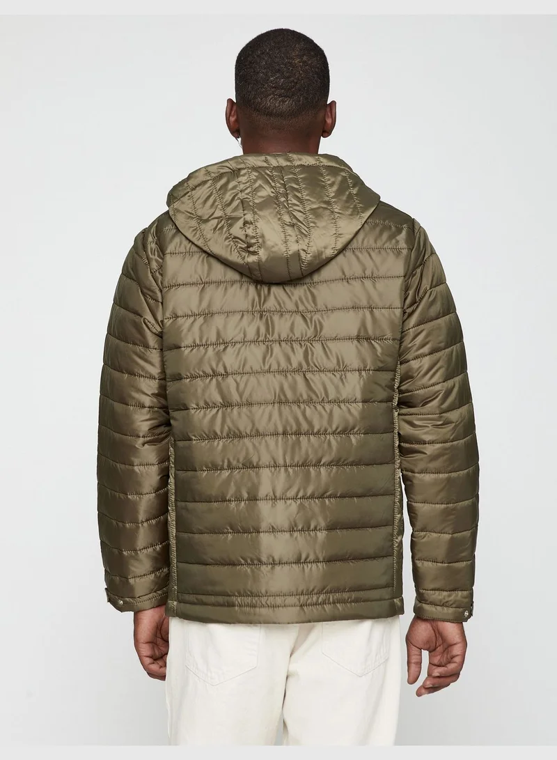 KOTON Hooded Puffer Coat Pocket Detailed