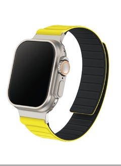 Remson Remson Magnetic Switch- Band Double Side Reversible Silicone Strap for iWatch Series 42-49mm (Yellow/Black) 