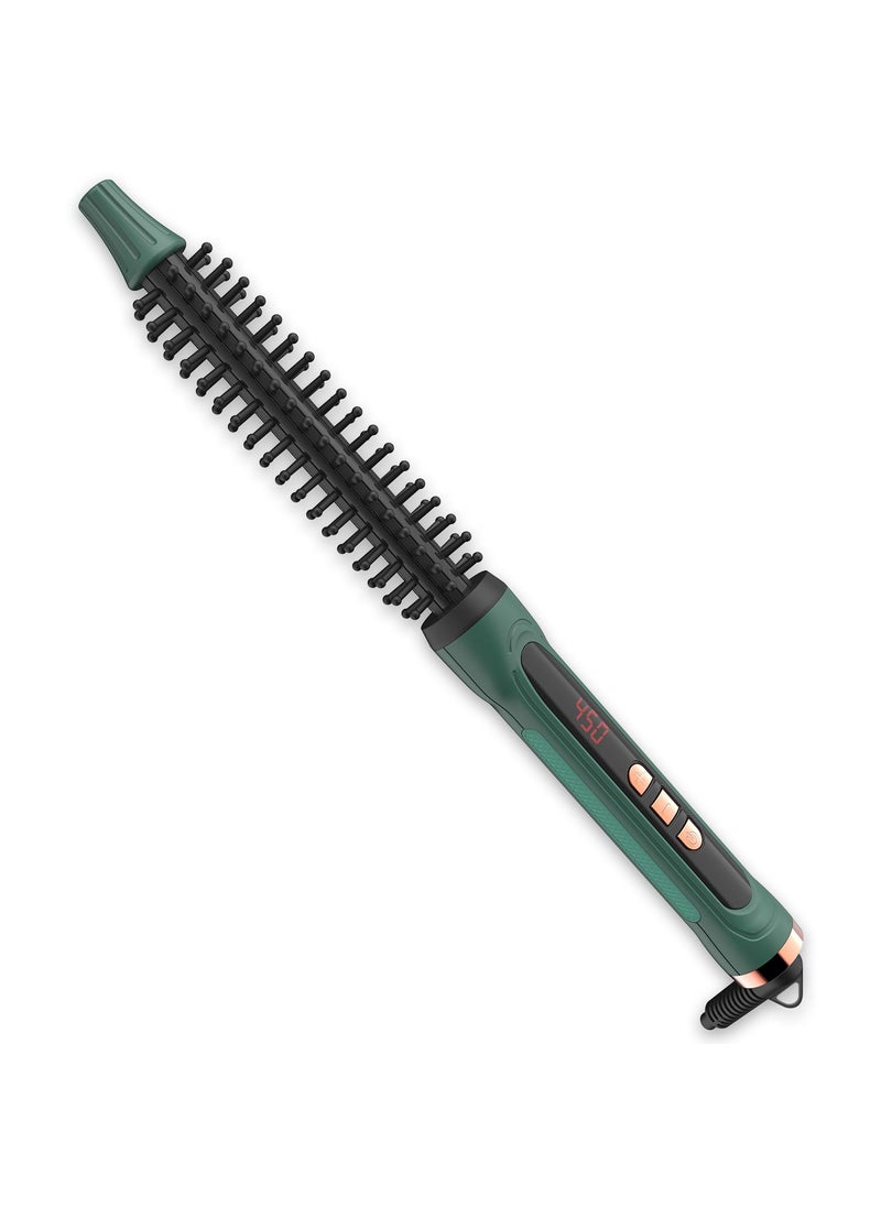 BANGMENG Mini Thermal Round Brush 035 Inch Barrel Volume Heat Styling Brush for Men and Women Short Thin Curly Straight Hair Heated Curling Iron12 Temperature Setting 095 Inch with Bristles 