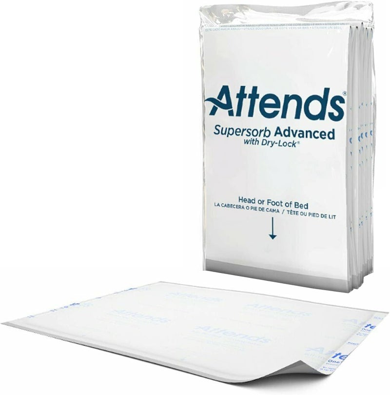 Attends Supersorb Advanced Premium Disposable Underpads for Severe Incontinence 30x36 Absorbent Pad Heavy Absorbency 60ct Case - Image 1