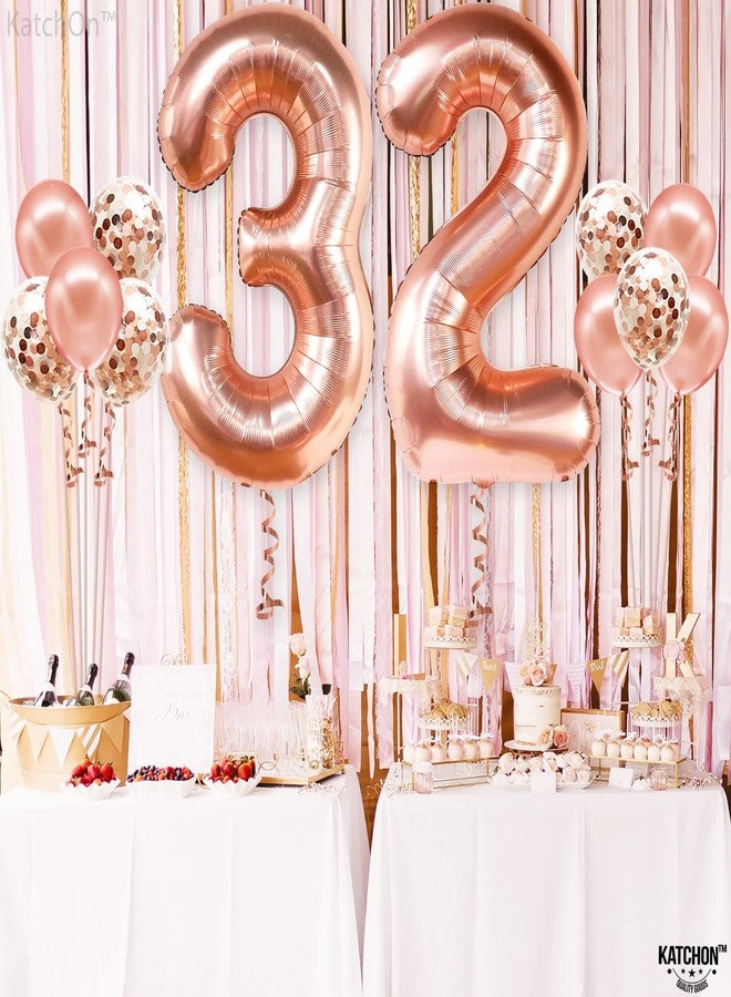 كاتشون بالونات كاتش أون، ذهبية وردية، رقم 32 - ضخمة 40 بوصة، عبوة من 12 بالونًا | بالونات قصاصات ورقية | زينة عيد ميلاد 32 للنساء | بالونات عيد ميلاد 32، زينة عيد ميلاد 32 للنساء، ذكرى زواج - Image 3
