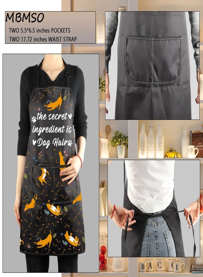 MBMSO Secret Ingredient: Dog Hair & Grooming Kitchen Apron for Dog Lovers (Black) - Image 3
