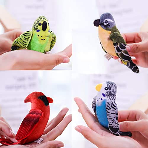 Dorakitten Cat Catnip Toys Interactive Cats 4pcs Kitten Plush Nip Chew Bird Toy with Crinkle Paper Pet Best Treats Stuffed Pillow Cute Teething Play Gifts Soft Kick Sound Supplies for Indoor Kitty - Image 4