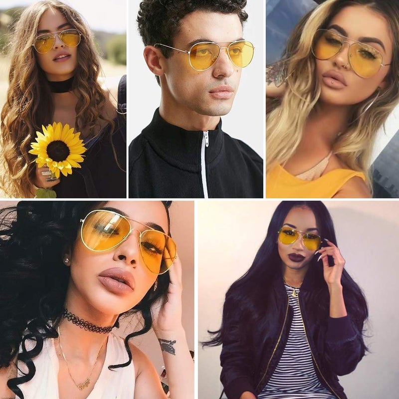 Outray Night Vision Polarized Aviator Sunglasses for Driving (Gold Frame/Yellow Lens, Yellow) - Image 4