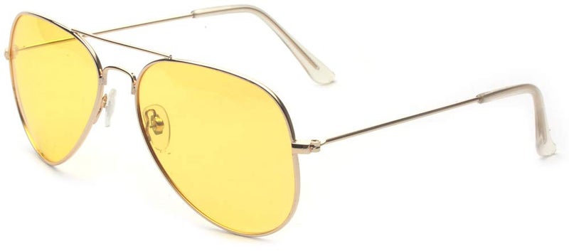 Outray Night Vision Polarized Aviator Sunglasses for Driving (Gold Frame/Yellow Lens, Yellow) - Image 1