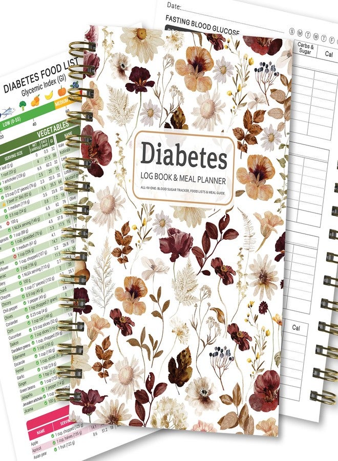 HAMIEW Diabetes Log Book & Food Journal - Blood Sugar Tracker, Food List & Meal Planner, Glucose & Carb Monitoring, GI Index Chart, Daily Record for Types 1 & 2 Diabetic Management - Image 1